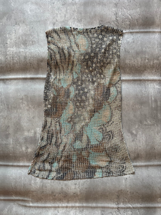 Roberto Cavalli Sheer Mesh Print Top