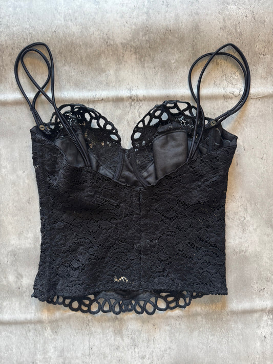 Vintage La Perla Black Lace Corset
