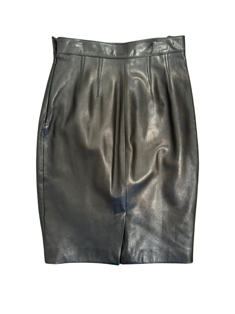 Valentino Lambskin Leather Skirt