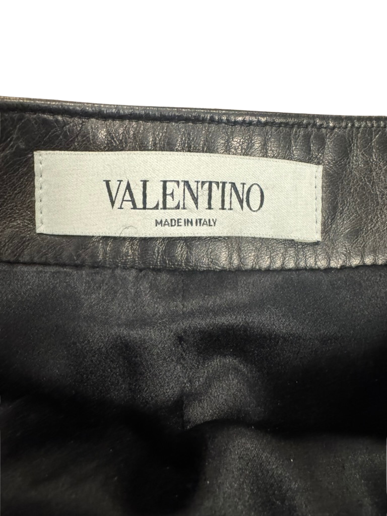 Valentino Lambskin Leather Skirt