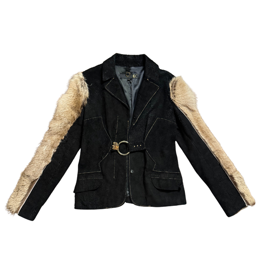 Just Cavalli Leather Pony Hair Jacket