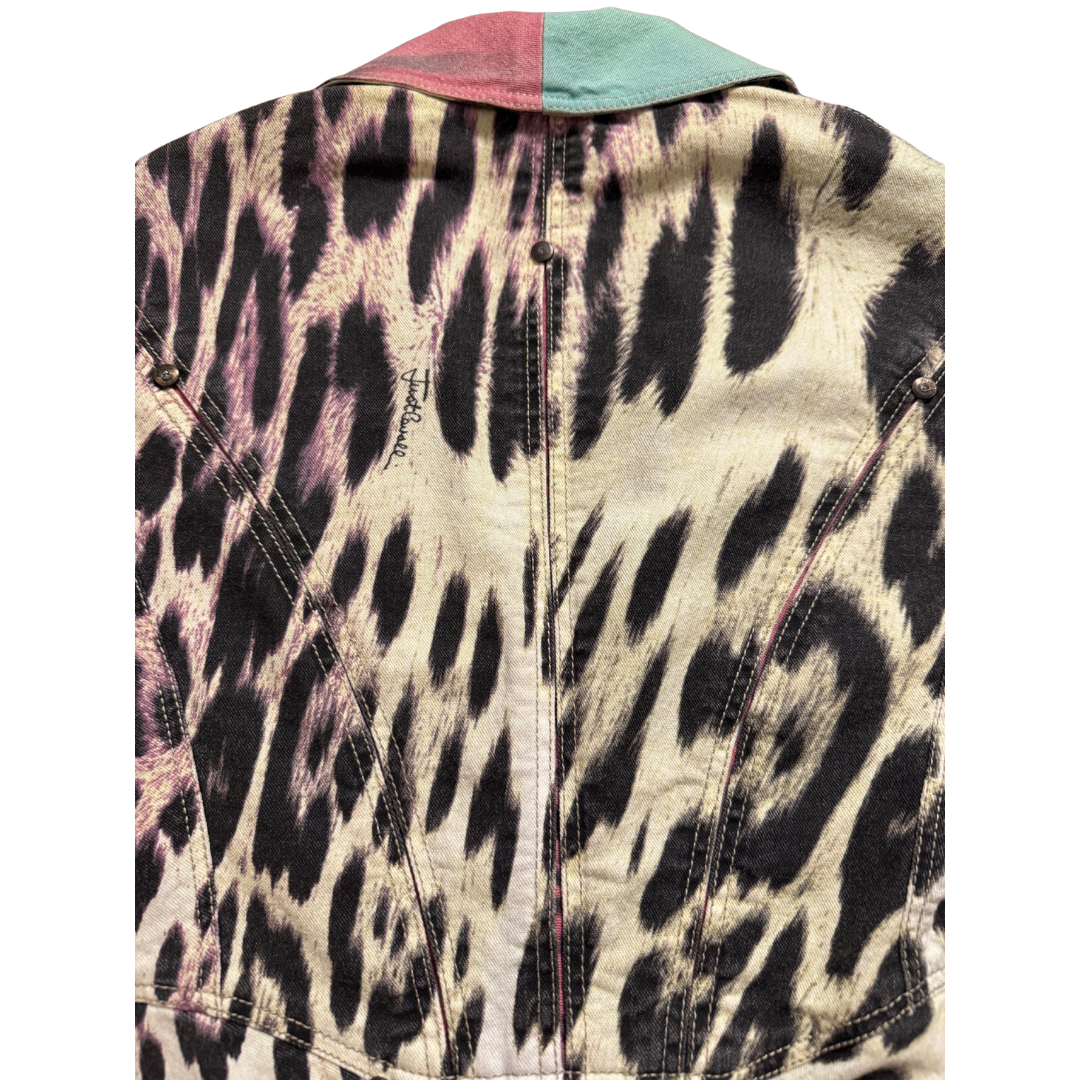 Just Cavalli Leopard Print Fitted Blazer Jacket