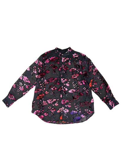 Alice + Olivia Burnout Velvet Floral Blouse