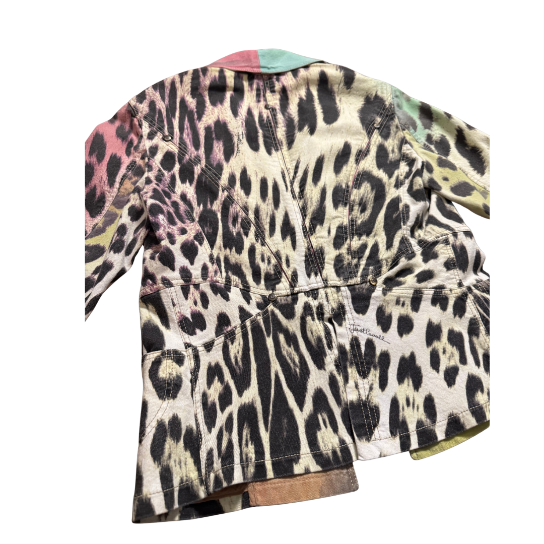 Just Cavalli Leopard Print Fitted Blazer Jacket