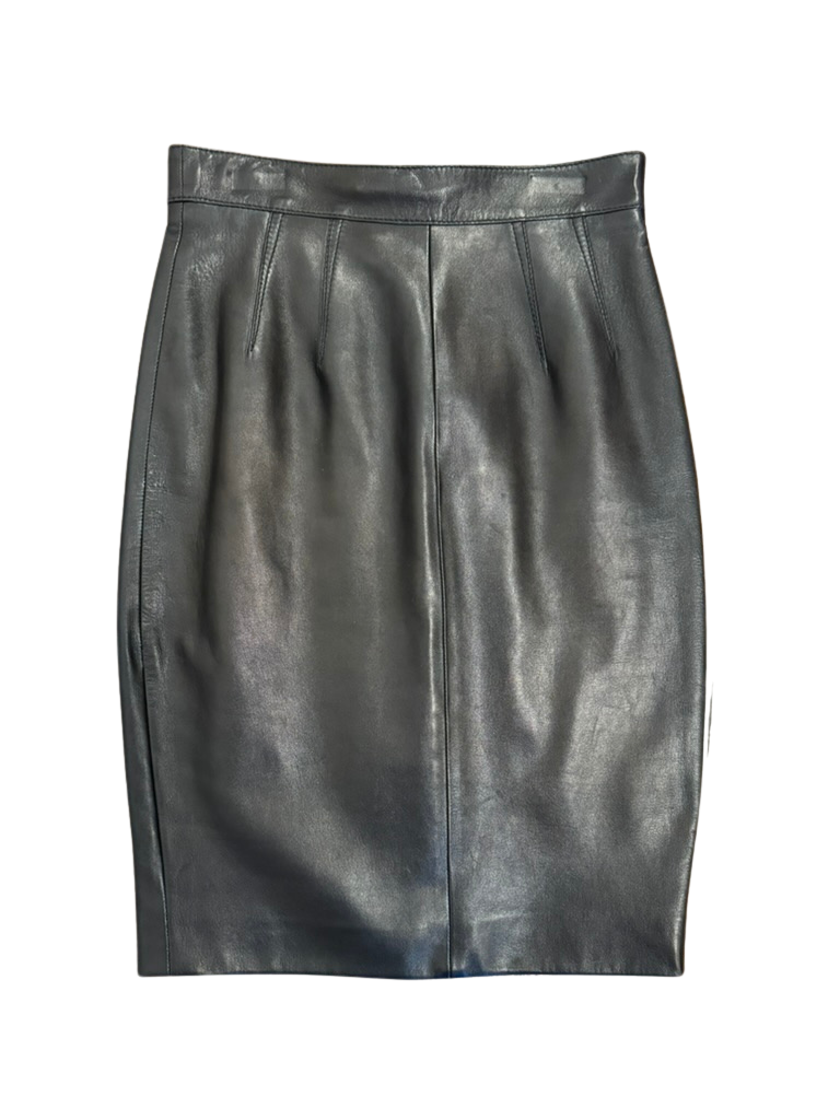 Valentino Lambskin Leather Skirt