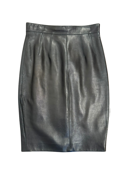 Valentino Lambskin Leather Skirt