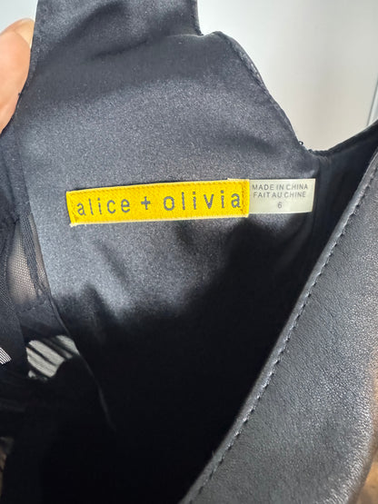 Alice + Olivia Leather Sheath Dress