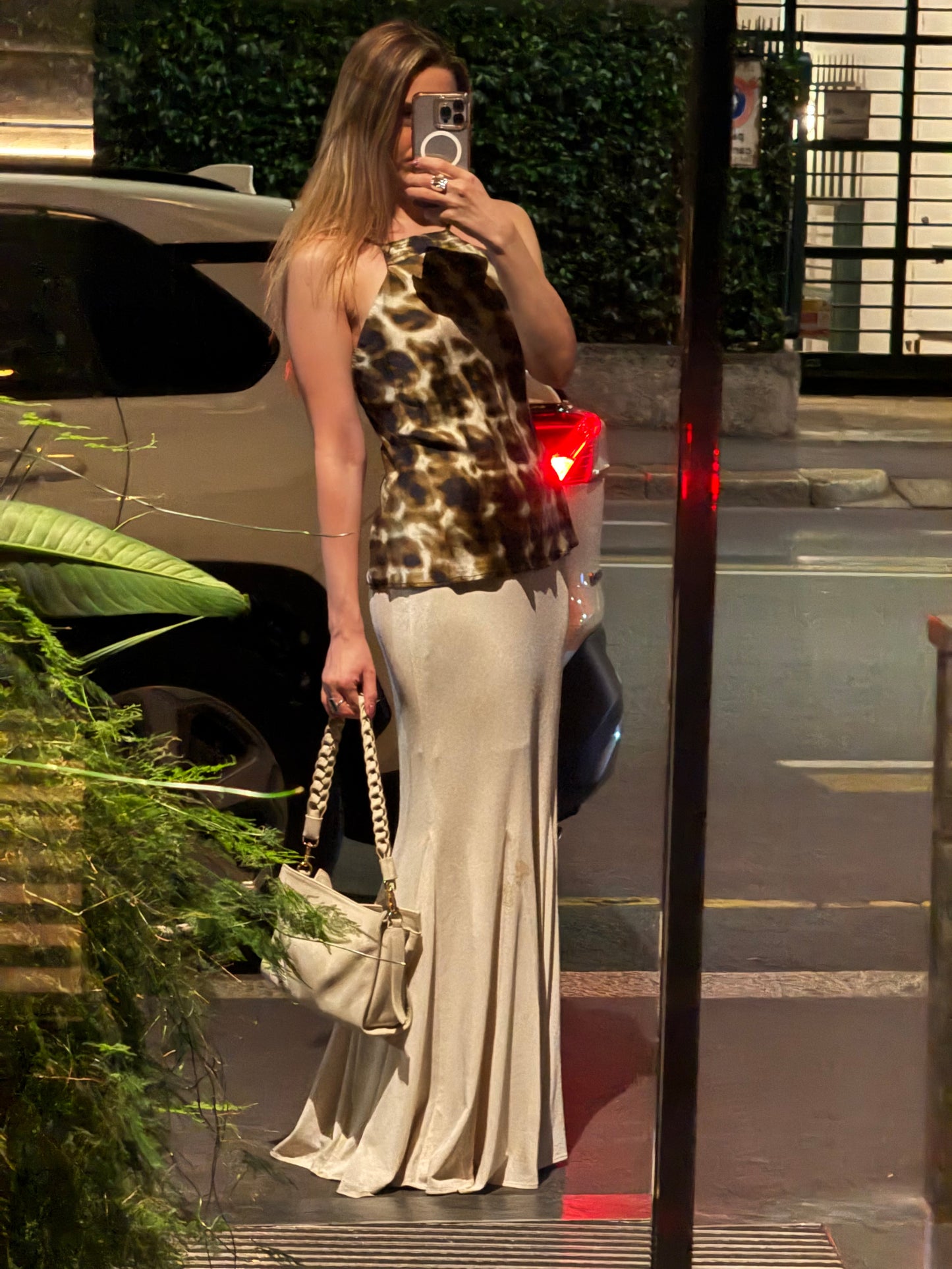 Just Cavalli Leopard Silk Halter Top