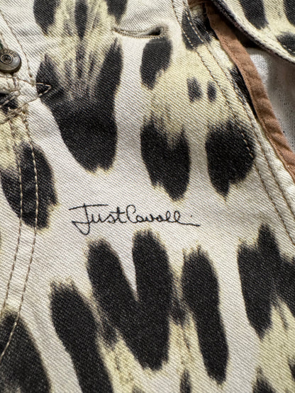 Just Cavalli Leopard Print Fitted Blazer Jacket