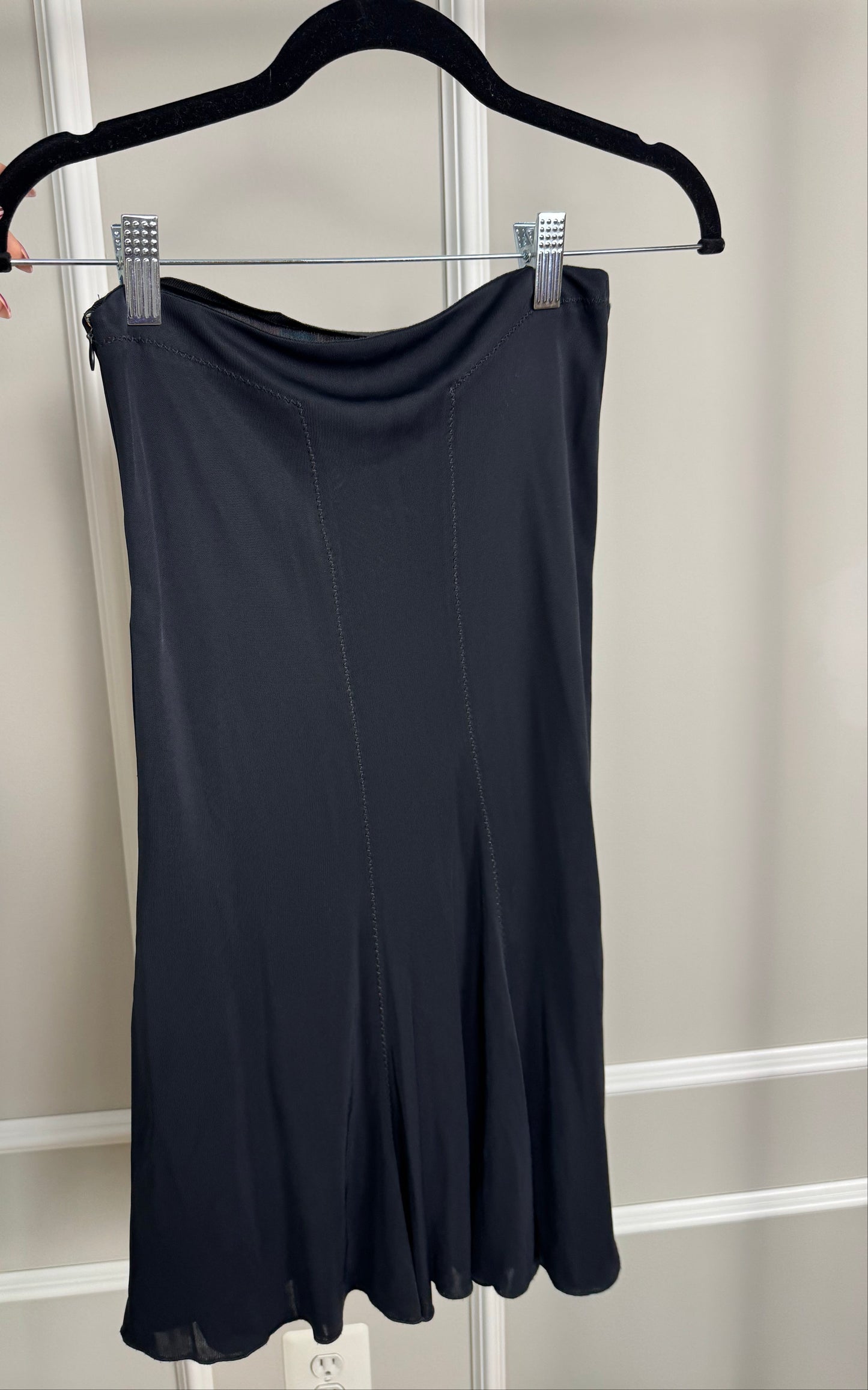 Blumarine Black Beaded Midi Skirt
