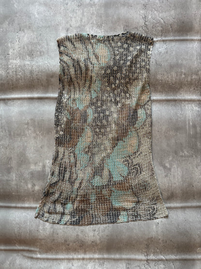 Roberto Cavalli Sheer Mesh Print Top
