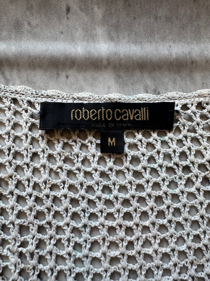 Roberto Cavalli Sheer Mesh Print Top