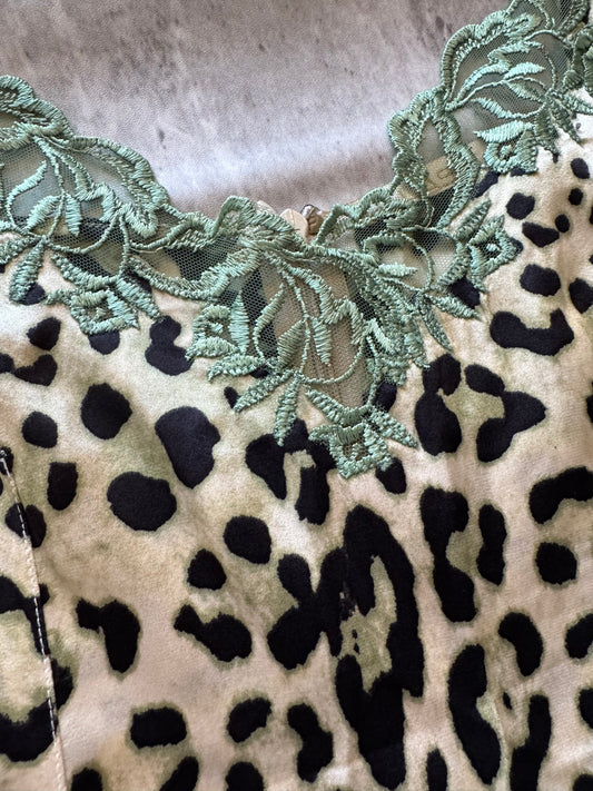 Cavalli Class Leopard Print Lace Slip