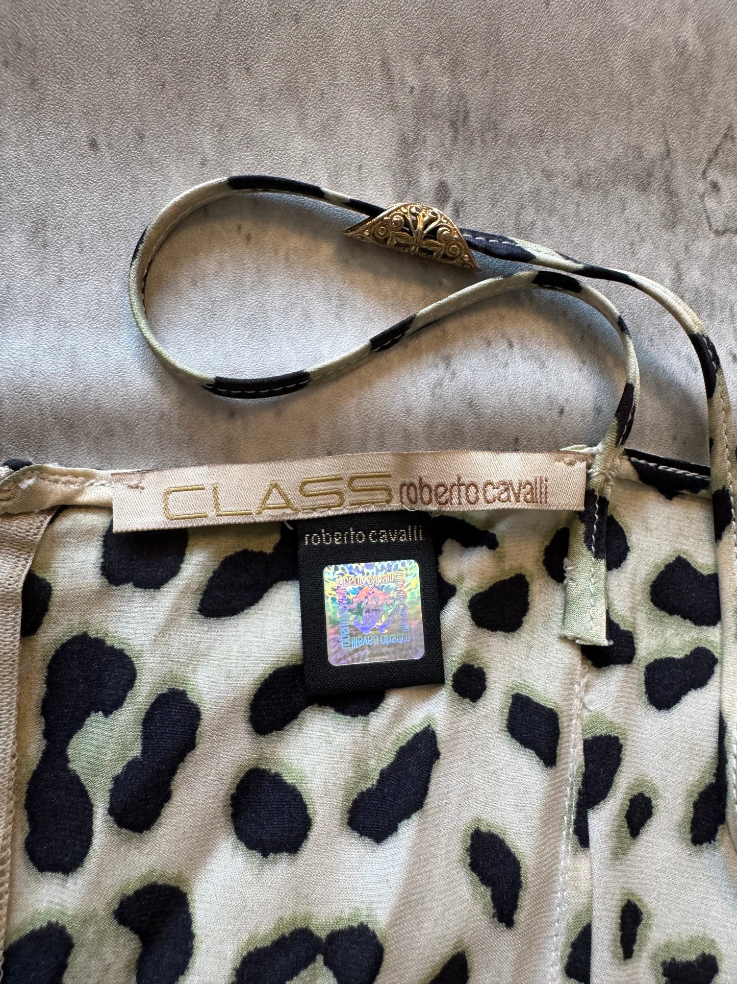 Cavalli Class Leopard Print Lace Slip