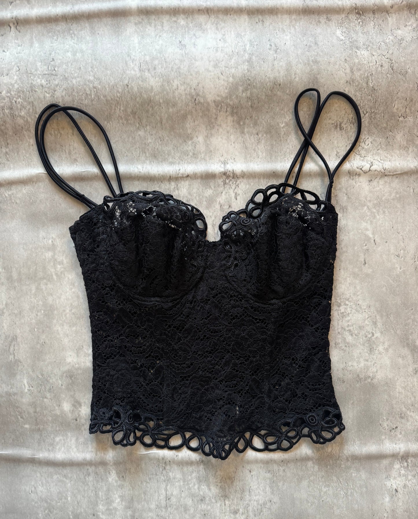 Vintage La Perla Black Lace Corset