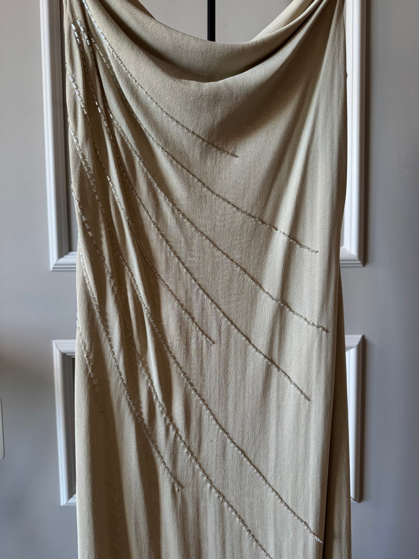 Balmain Paris Beaded Slip Dress