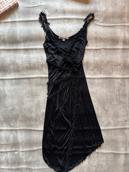 Class Cavalli Black Fringe Dress