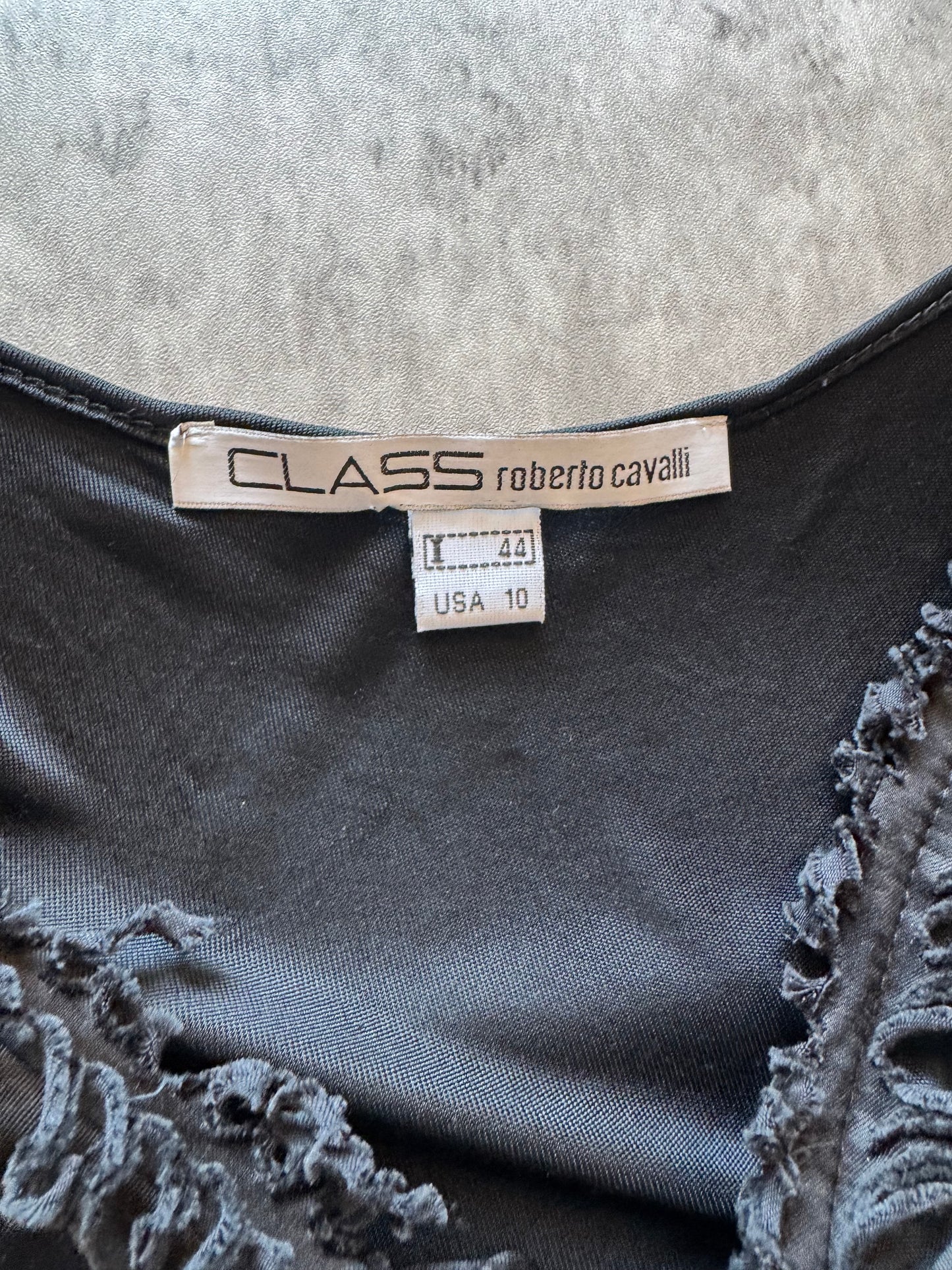 Class Cavalli Black Fringe Dress