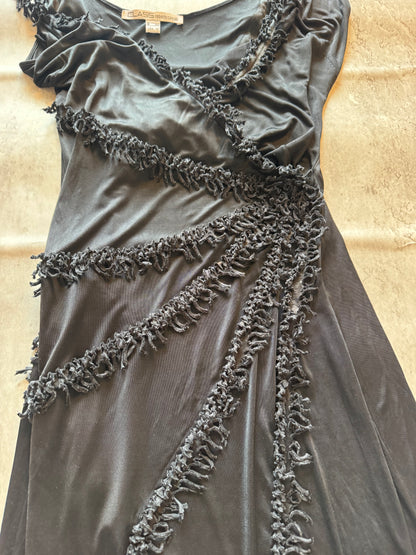 Class Cavalli Black Fringe Dress