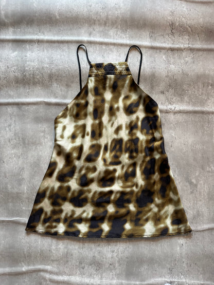 Just Cavalli Leopard Silk Halter Top