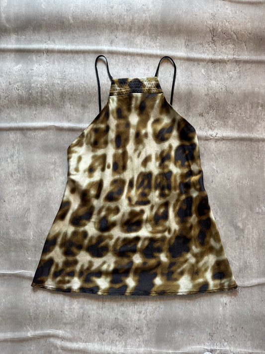 Just Cavalli Leopard Silk Halter Top