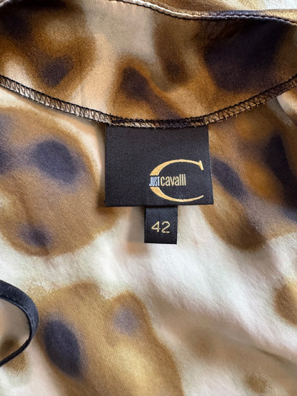 Just Cavalli Leopard Silk Halter Top