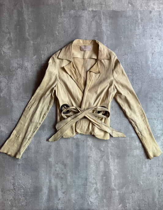 Haute Calf Leather Wrap Jacket