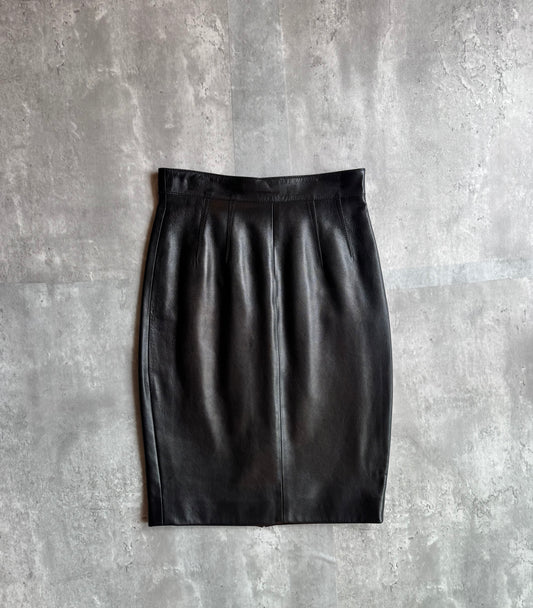 Valentino Lambskin Leather Skirt