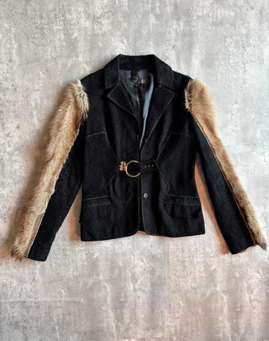 Just Cavalli Leather Pony Hair Jacket