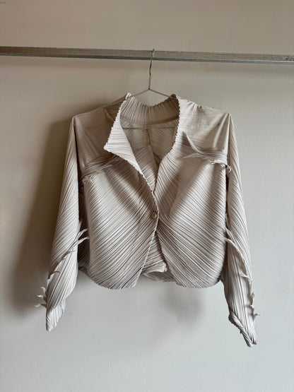 Issey Miyake Pleated Cropped Jacket