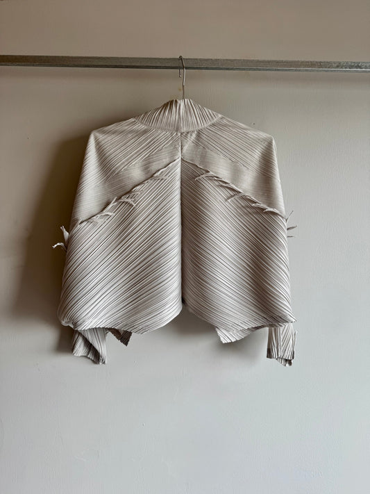 Issey Miyake Pleated Cropped Jacket