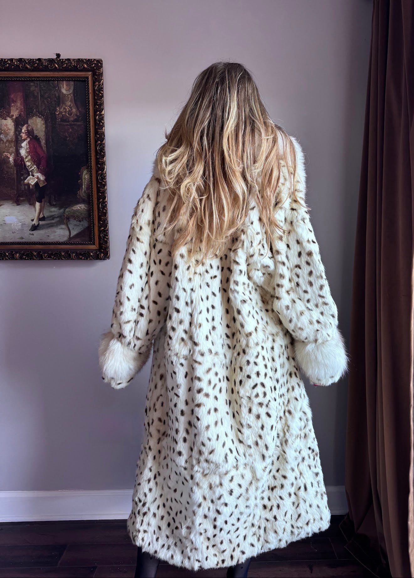 Snow Leopard Rabbit Fur Coat