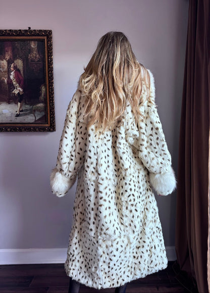 Snow Leopard Rabbit Fur Coat