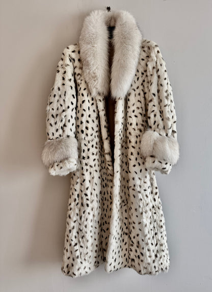 Snow Leopard Rabbit Fur Coat
