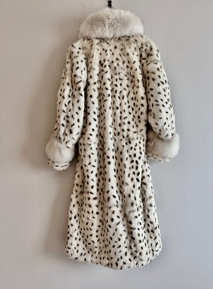 Snow Leopard Rabbit Fur Coat
