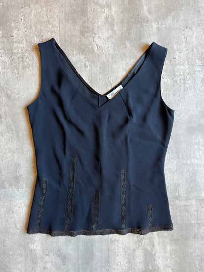 Blumarine Lace-Trim Sleeveless Top