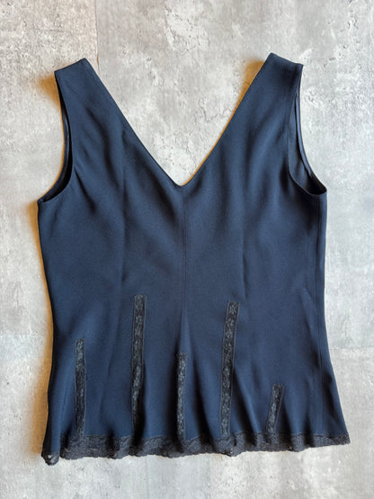 Blumarine Lace-Trim Sleeveless Top