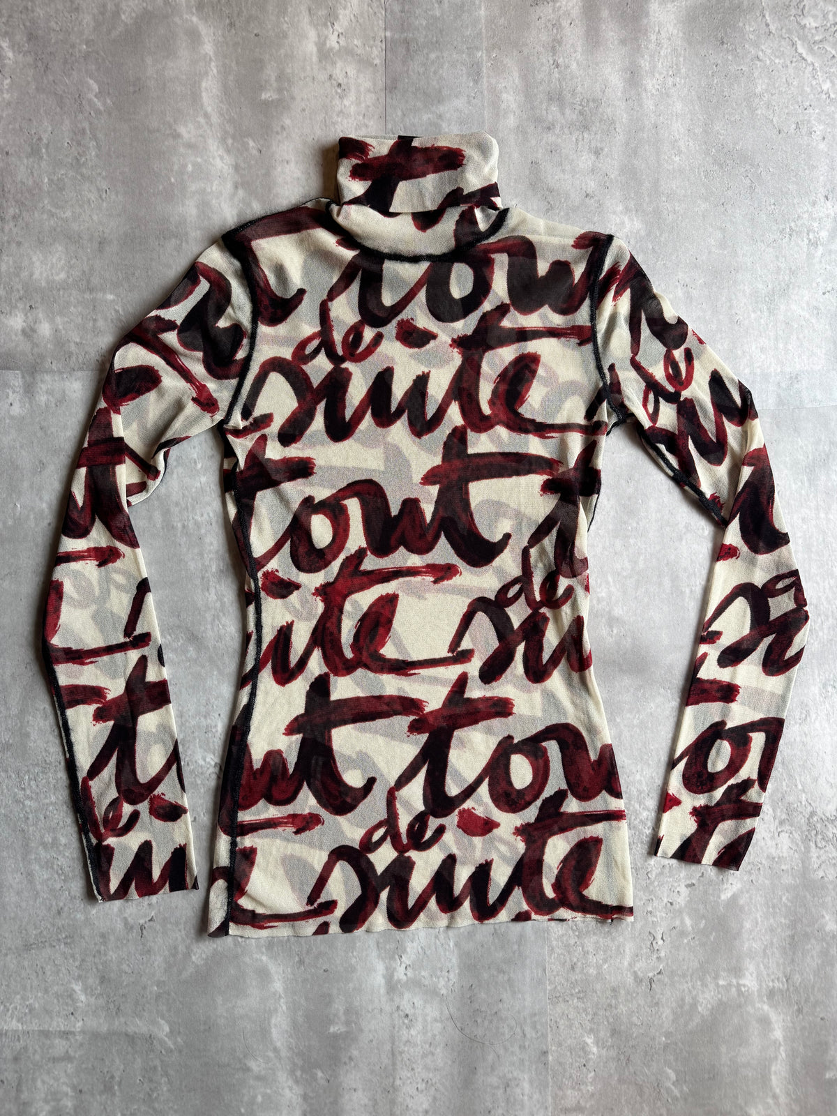 AW2001 Jean Paul Gaultier Blood Script Turtleneck