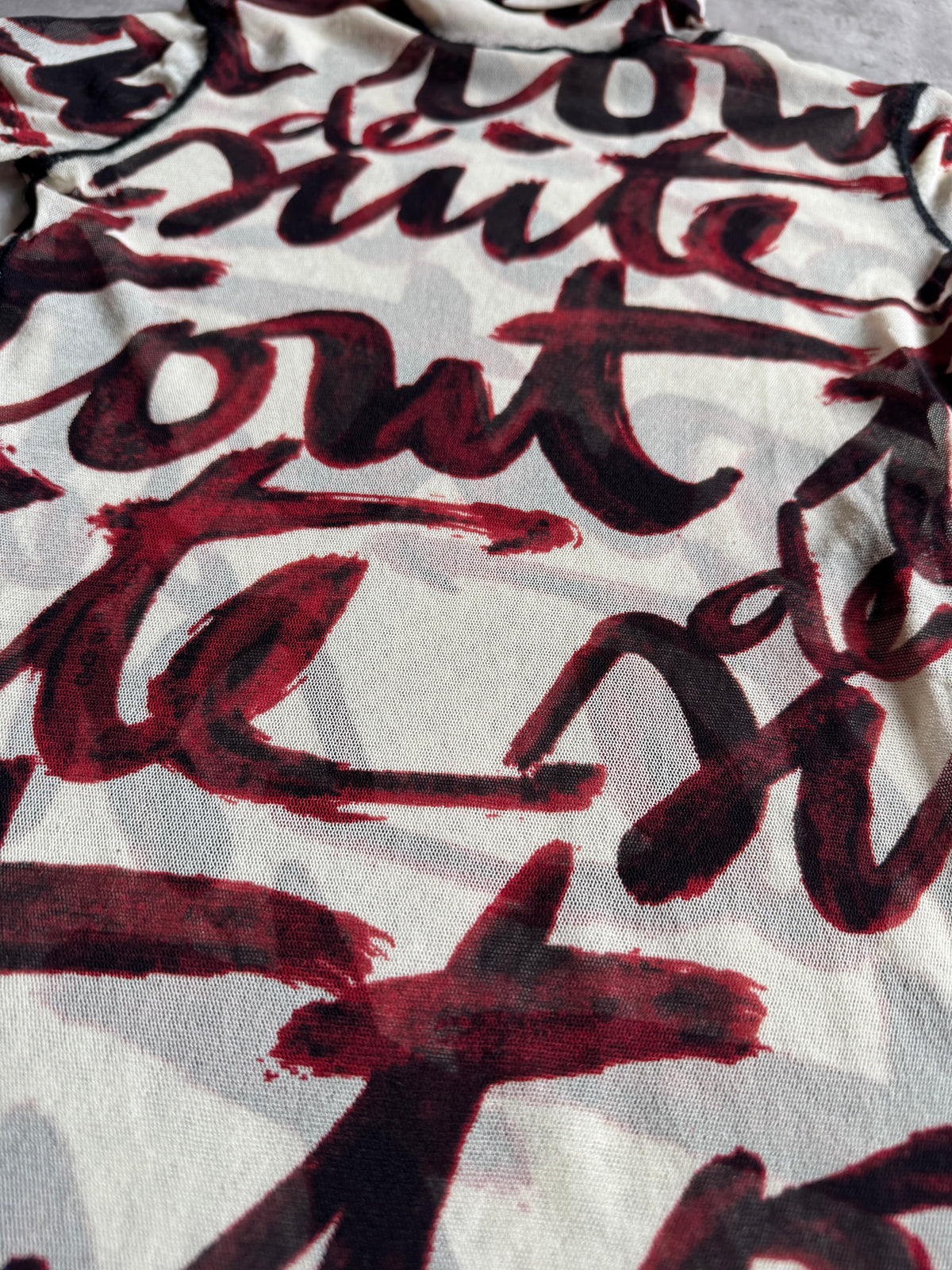 AW2001 Jean Paul Gaultier Blood Script Turtleneck