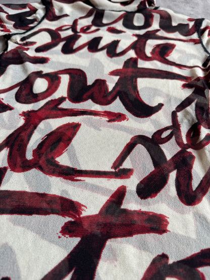 AW2001 Jean Paul Gaultier Blood Script Turtleneck