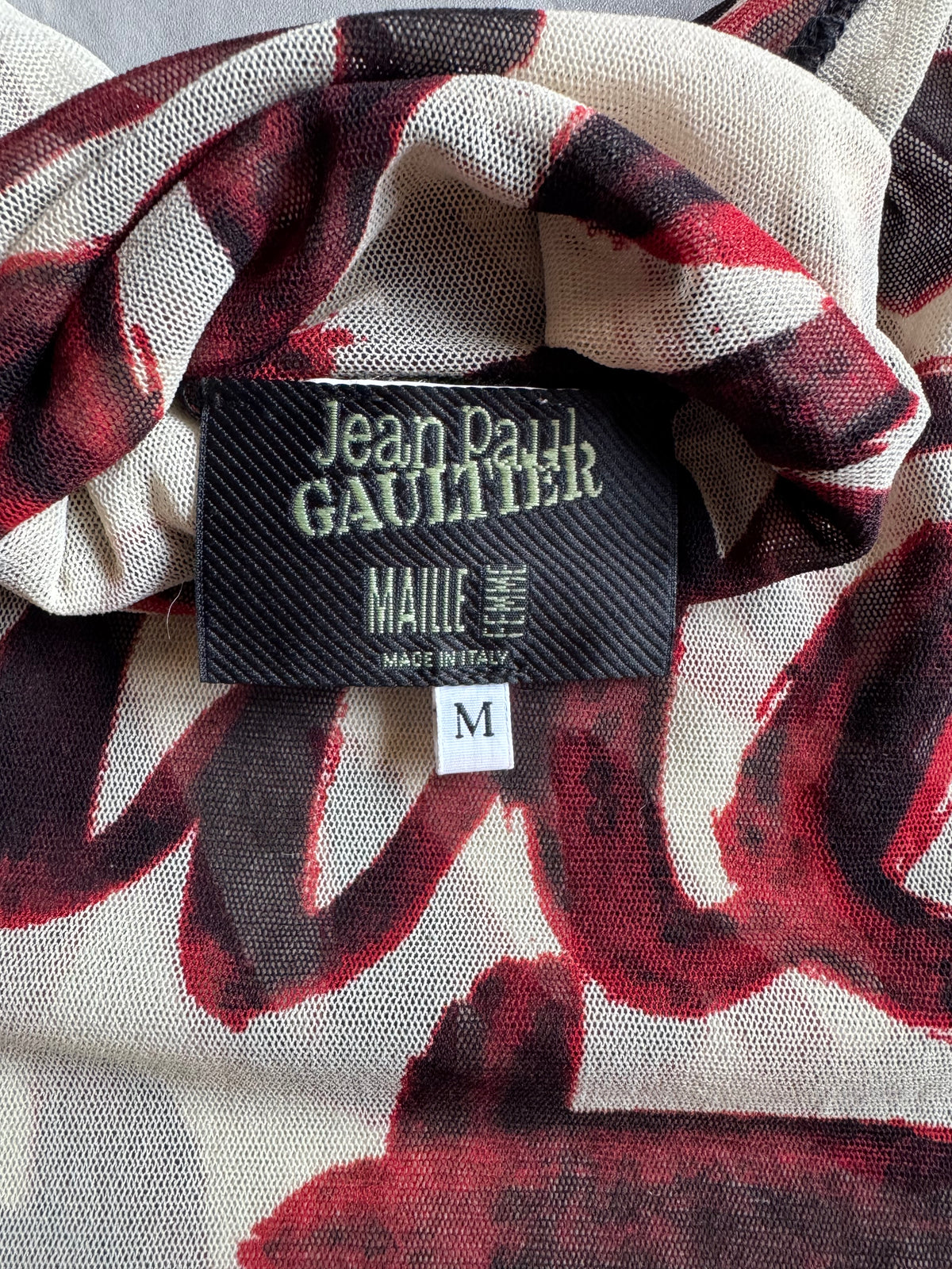 AW2001 Jean Paul Gaultier Blood Script Turtleneck