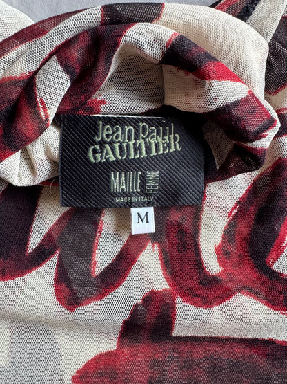 AW2001 Jean Paul Gaultier Blood Script Turtleneck