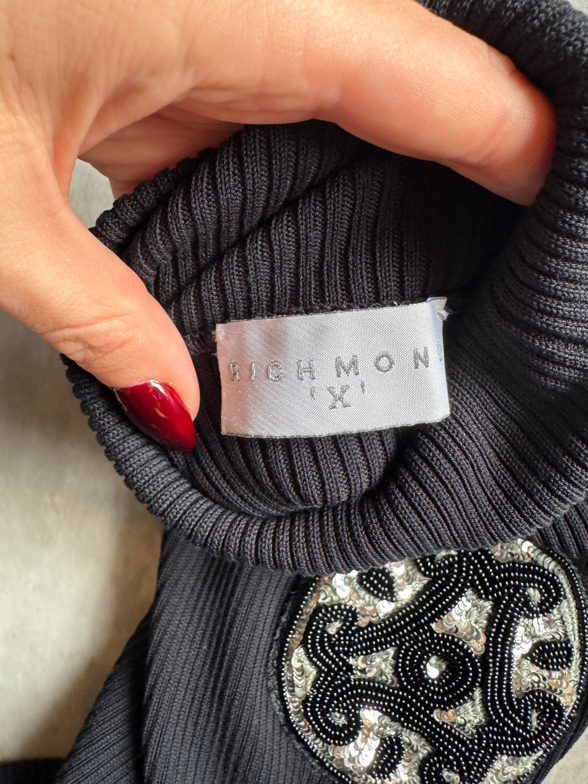 Richmond X Embellished Turtleneck Top