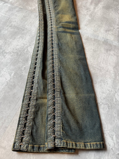 Plein Sud Jeans Hook-and-Eye Flare Jeans