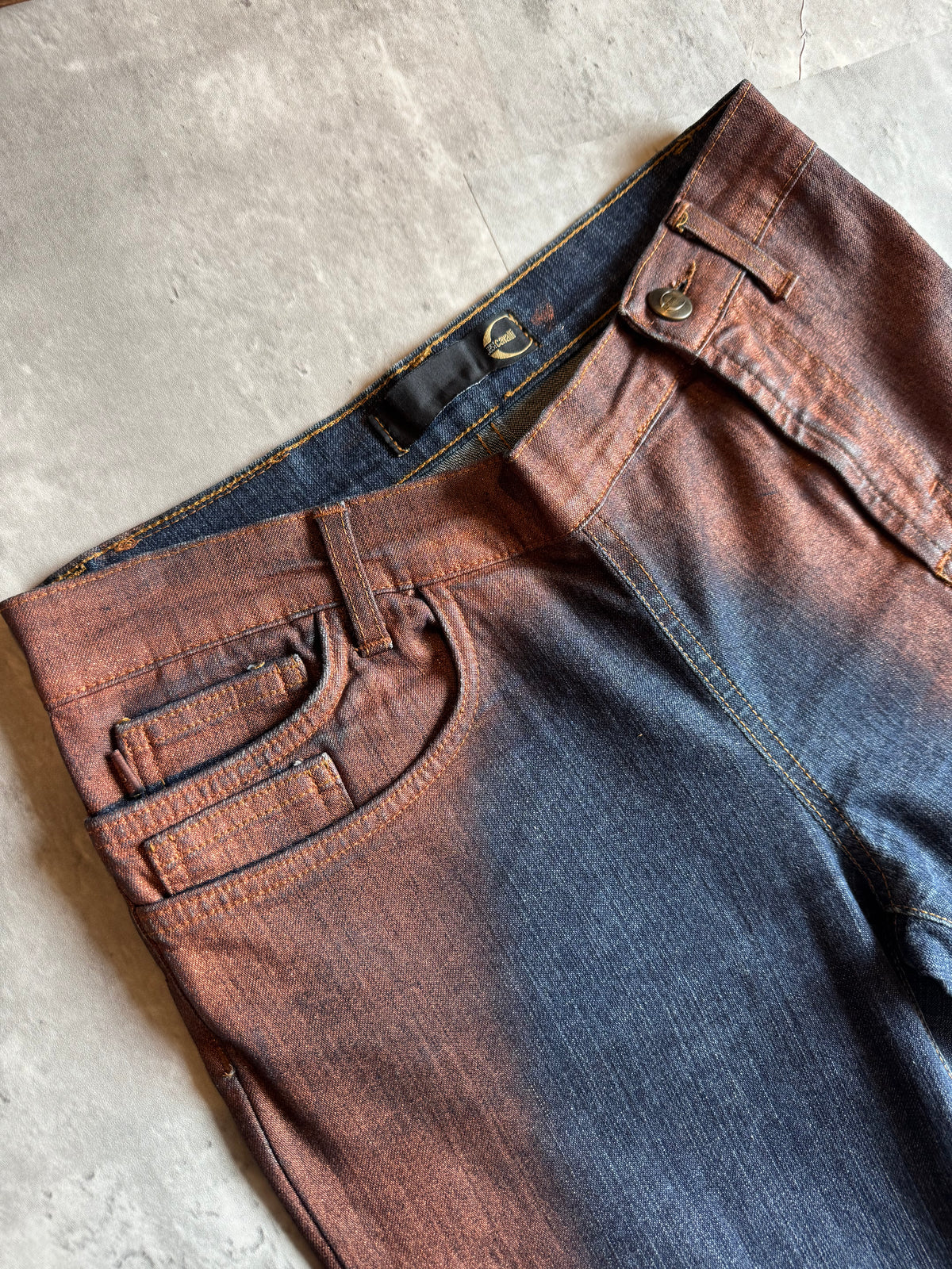 Just Cavalli Metallic Flare Jeans