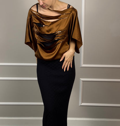 Dolce & Gabbana Copper Slashed Top